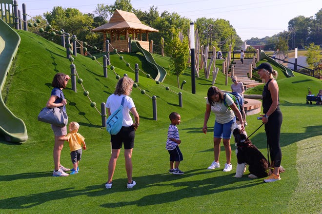 Unity Park held its grand opening on downtown Greenville's west side, Thursday morning, May 19, 2022. The new 60-acre park, nearly two years under construction, completes the "necklace of parks" surrounding downtown.