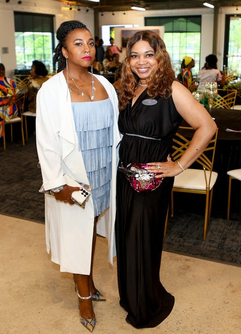 Kim Gilliam, Dee Carter at Greenville Through a Lens, a Fine Arts Exhibit & Cultural Event hosted by The Cunningham Fine Arts Foundation. The event at The Unity Park’s Prisma Health Welcome Center, offered a one of a kind opportunity to experience some of Greenville's Black history on canvas and in performance, including original artwork from artist Timothy Cunningham.