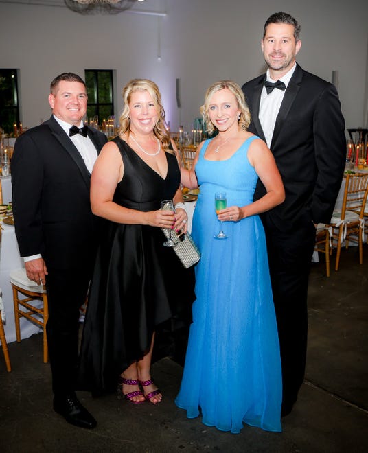 Matt Blakeley, Brittany Blakeley, Nick Dziedziejko, Margaret Burnquist at the 2024 Hope Ball, which supports the Cancer Society of Greenville. This year’s event was held at the 405 Venue in Downtown Greenville. The biennial black-tie dinner and dance was inaugurated in 1984.