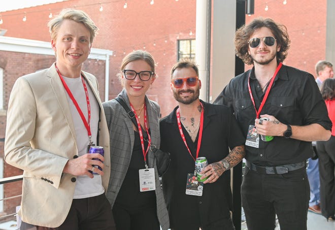 Robert Aughtry, Lilly Giles, Victor Collin, Connor Bothur at the Opening Night VIP Gala for Artisphere’s 20th anniversary, held at the Events at Judson Mill venue. Attendees enjoyed food and drinks by Table 301 and music by the Fly Fidelity band.