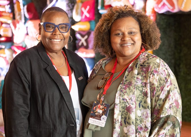 Valerie Brooks-Madden, Kristie Sullivan at the Opening Night VIP Gala for Artisphere’s 20th anniversary, held at the Events at Judson Mill venue. Attendees enjoyed food and drinks by Table 301 and music by the Fly Fidelity band.