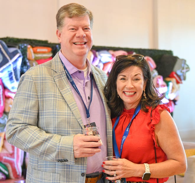 Michael and Kim Sharpton at the Opening Night VIP Gala for Artisphere’s 20th anniversary, held at the Events at Judson Mill venue. Attendees enjoyed food and drinks by Table 301 and music by the Fly Fidelity band.