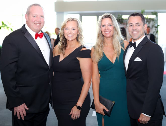 Erin and Michelle Thompson, Emily and Braden Bussold at the 2024 Upstate Heart Ball, an elegant, black-tie evening to celebrate the lifesaving work of the American Heart Association. The Heart Association is celebrating 100 years of its mission to be a relentless force for a world of longer, healthier lives.